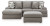 Lindon Smoke 2-Piece Sectional with Chaise and Oversized Accent Ottoman