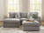 Lindon Smoke 2-Piece Sectional with Chaise and Oversized Accent Ottoman