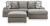 Lindon Smoke 2-Piece Sectional with Chaise and Oversized Accent Ottoman PKG024858