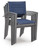 Ashley Point Bonita Blue Gray Outdoor Sling Arm Chair (Set of 4)