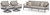 Ashley North Island Gray Outdoor Sofa with 2 Lounge Chairs