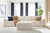 Ashley Canefield Ivory 4-Piece Sectional with Ottoman