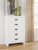 Ashley Binterglen White Full Panel Bed, Dresser, Mirror, Chest and Nightstand