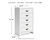 Ashley Binterglen White California King Panel Bed, Dresser, Mirror and Chest