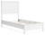Ashley Binterglen White Twin Panel Bed with Dresser and Nightstand