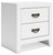 Ashley Binterglen White Queen Panel Bed and 2 Nightstands