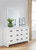 Ashley Binterglen White California King Panel Bed with Mirrored Dresser and Nightstand