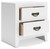 Ashley Binterglen White Queen Panel Bed with Mirrored Dresser and Nightstand