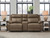 Ashley Max-Media Biscotti 3-Piece Power Reclining Sectional Loveseat with Audio Console