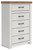 Benchcraft Savonport White Brown Chest of Drawers