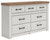 Ashley Savonport White Brown Queen Panel Bed with Storage, Dresser and Nightstand B4615B14/B4615/31/92