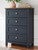 Ashley Landocken Brown Blue Chest of Drawers