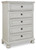 Ashley Robbinsdale Antique White Chest of Drawers B742-46
