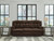 Ashley Greely Bend Chocolate Power Reclining Sofa with Drop Down Table