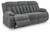 Ashley Greely Bend Chocolate Power Reclining Sofa with Drop Down Table