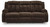 Ashley Greely Bend Chocolate Power Reclining Sofa with Drop Down Table