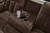 Ashley Greely Bend Chocolate Power Reclining Sofa with Drop Down Table