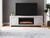 Ashley Cayboni Whitewash 71" TV Stand with Electric Fireplace