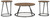 Ashley Cassbryn Brown Black Table (Set of 3)