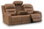 Ashley Dreamer Caramel Power Reclining Sofa with Audio Seating