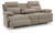 Ashley Tarrant Charcoal Reclining Sofa with Drop Down Table