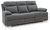 Ashley Tarrant Charcoal Reclining Sofa with Drop Down Table