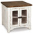 Ashley Wystfield White Brown End Table