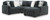 Ashley Midnight-Madness Gunmetal 4-Piece Sectional with Chaise 98105/16/46/65/77