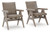 Ashley Carisbo Beige Outdoor Rocking Arm Chair (Set of 2)