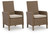 Ashley Revare Beach Beige Arm Chair with Cushion (Set of 2)