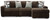 Ashley Midnight-Madness Chocolate 3-Piece Sectional with Chaise 98104/16/46/65