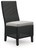 Ashley Beachcroft Black Light Gray Outdoor Side Chair with Cushion (Set of 2)