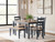 Ashley Gesthaven Natural Blue Dining Table with 4 Chairs and Bench (Set of 6)