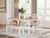 Ashley Gesthaven Natural Blue Dining Table with 4 Chairs and Bench (Set of 6)