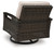 Ashley Drakes Beach Dark Brown Outdoor Swivel Lounge Chair (Set of 2)