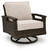 Ashley Drakes Beach Dark Brown Outdoor Swivel Lounge Chair (Set of 2)