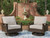 Ashley Drakes Beach Dark Brown Outdoor Swivel Lounge Chair (Set of 2)