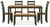 Ashley Gesthaven Natural Green Dining Table with 4 Chairs and Bench (Set of 6)