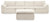 Ashley Canefield Ivory 4-Piece Sectional with Ottoman