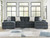 Ashley Midnight-Madness Chocolate 3-Piece Double Chaise Sectional