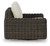 Ashley Kimora Beige Dark Brown Outdoor Swivel Lounge Chair