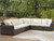 Ashley Kimora Beige Dark Brown 4-Piece Outdoor Sectional