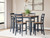 Ashley Gesthaven Natural Blue Counter Height Dining Table and 4 Barstools (Set of 5)