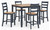 Ashley Gesthaven Natural Blue Counter Height Dining Table and 4 Barstools (Set of 5)