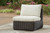 Ashley Kimora Beige Dark Brown 3-Piece Outdoor Sectional