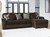 Ashley Midnight-Madness Chocolate 2-Piece Sectional Sofa with Chaise 98104/17/66