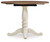 Ashley Mellintine Antique White Brown Dining Drop Leaf Table