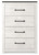 Ashley Gerridan White Gray Chest of Drawers