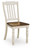 Ashley Mellintine Antique White Brown Dining Chair (Set of 2)