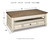 Ashley Realyn White Brown Coffee Table with Lift Top